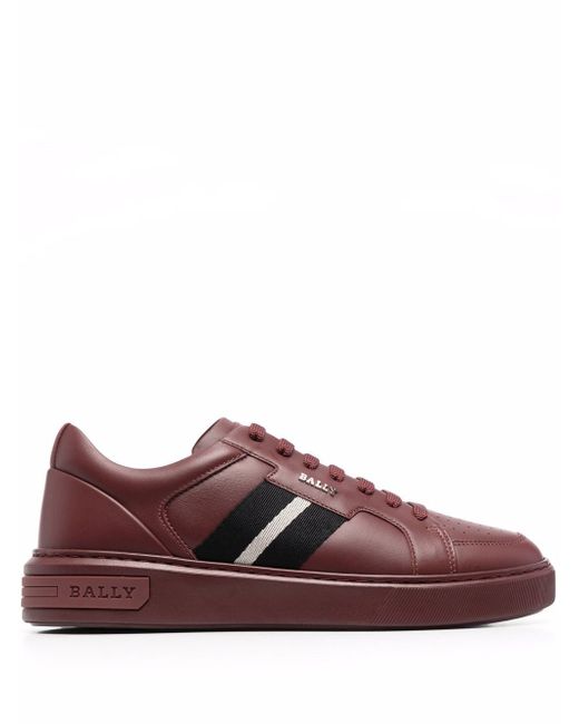 Bally stripe-embellished leather sneakers