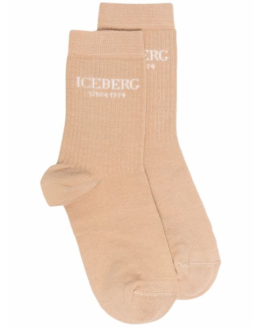 Iceberg ribbed knit logo socks