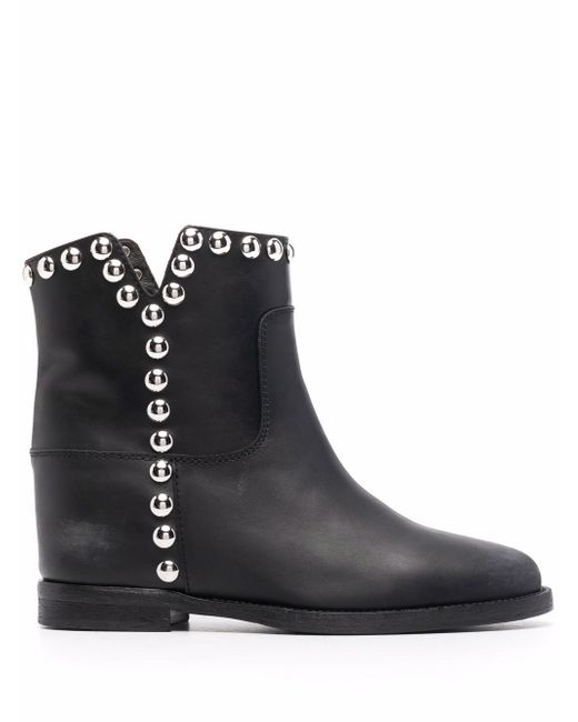 Via Roma 15 studded leather ankle boots