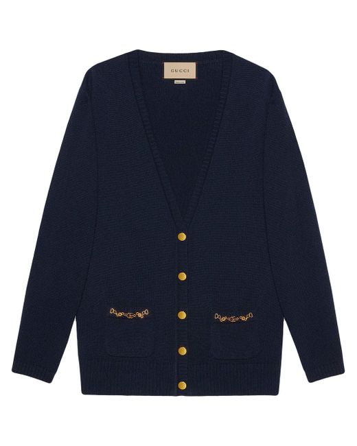 Gucci chain-trim button-front knitted cardigan