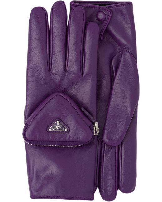 Prada pouch detail logo gloves