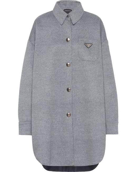 Prada single-breasted cashgora coat