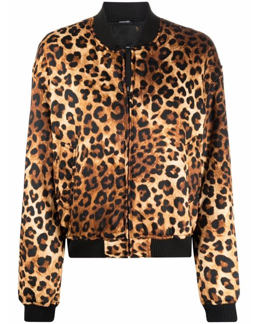 R13 leopard print bomber jacket