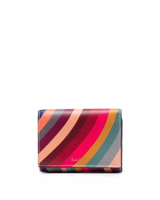 Paul Smith striped leather tri-fold wallet
