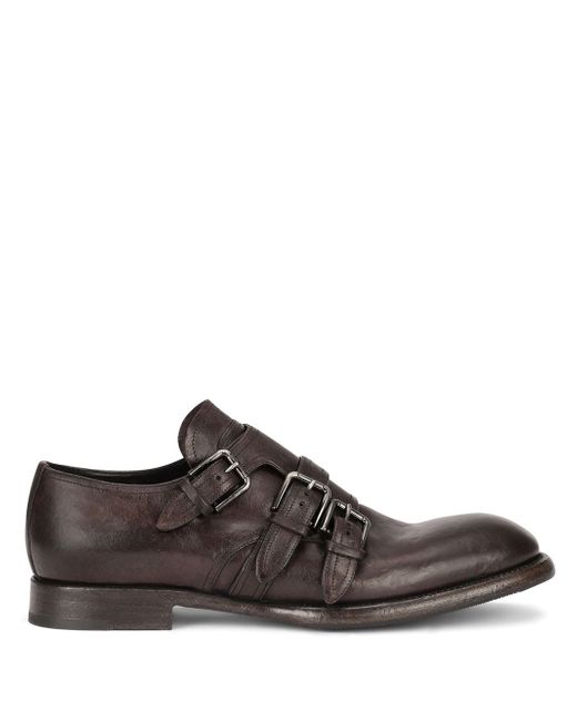 Dolce & Gabbana distressed-effect monk strap shoes