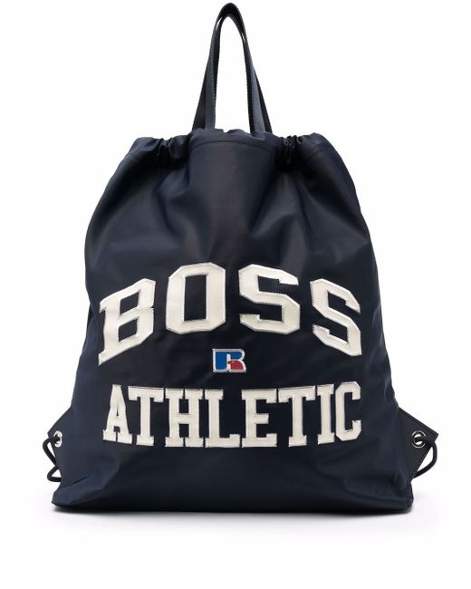 Hugo Boss logo-print drawstring backpack