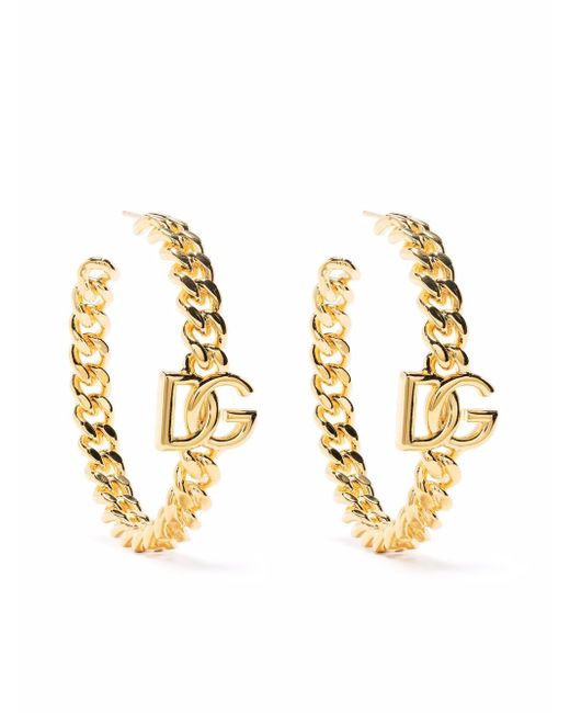 Dolce & Gabbana logo curb chain hoop earrings