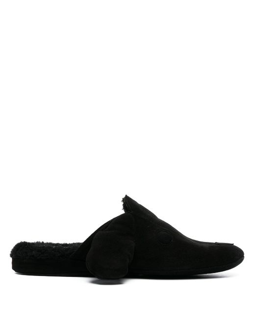 Thom Browne stitched suede slippers