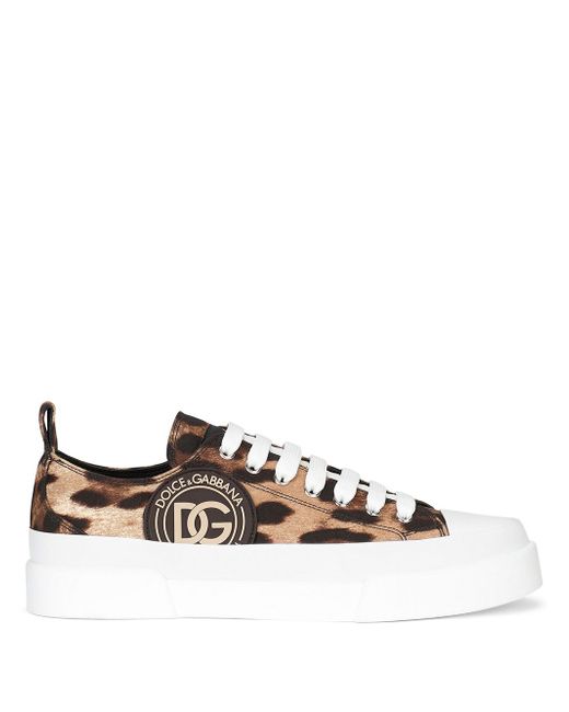 Dolce & Gabbana leopard-print lace-up sneakers