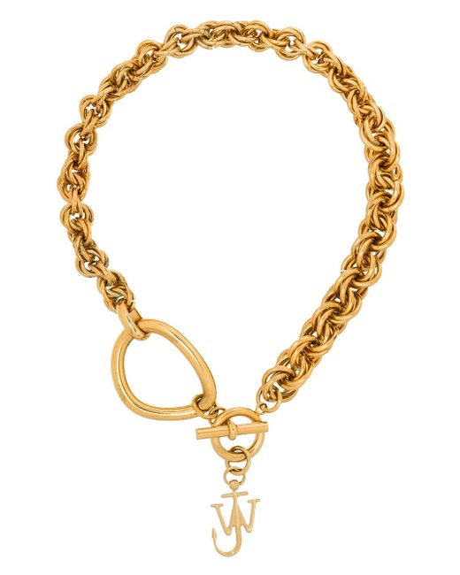 J.W.Anderson plated chain-link charm necklace