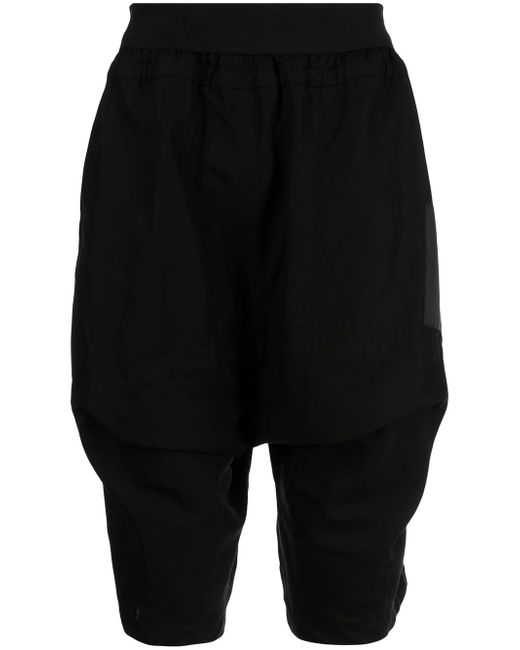 Julius flap-pocket drop-crotch shorts
