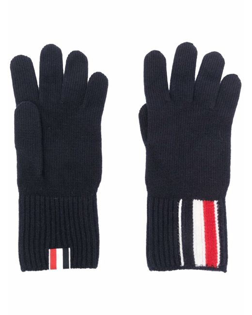Thom Browne RWB stripe merino wool gloves