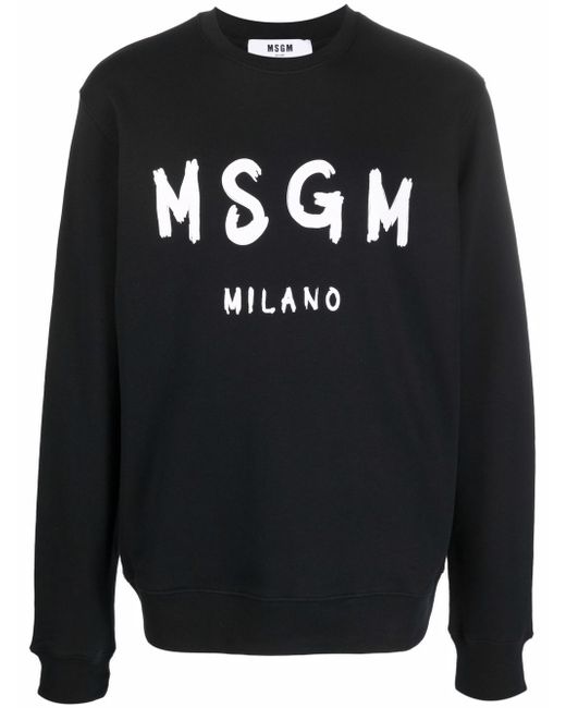 Msgm logo-print crew neck sweater