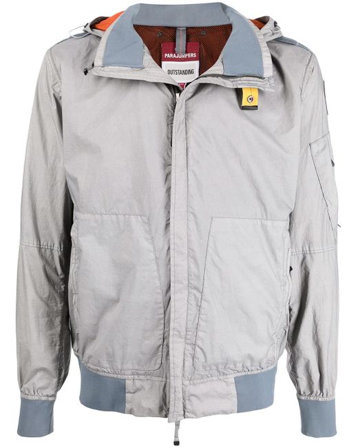 Parajumpers crinkled zip-up hooded jacket