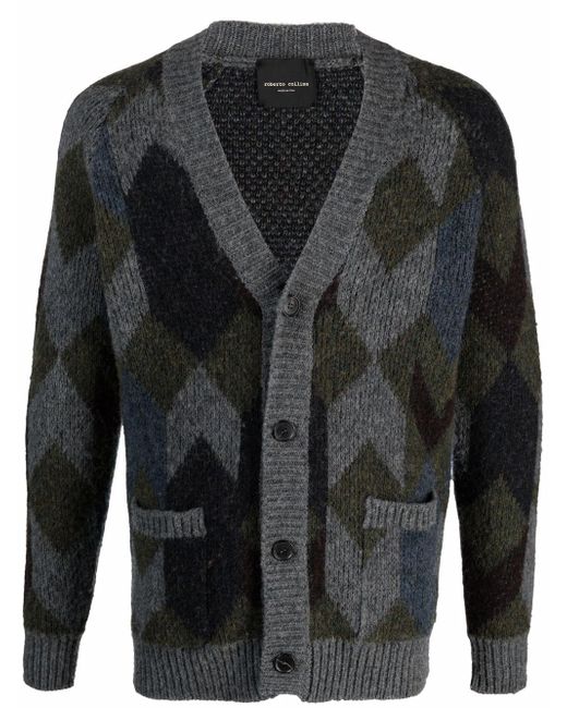 Roberto Collina geometric knit wool cardigan