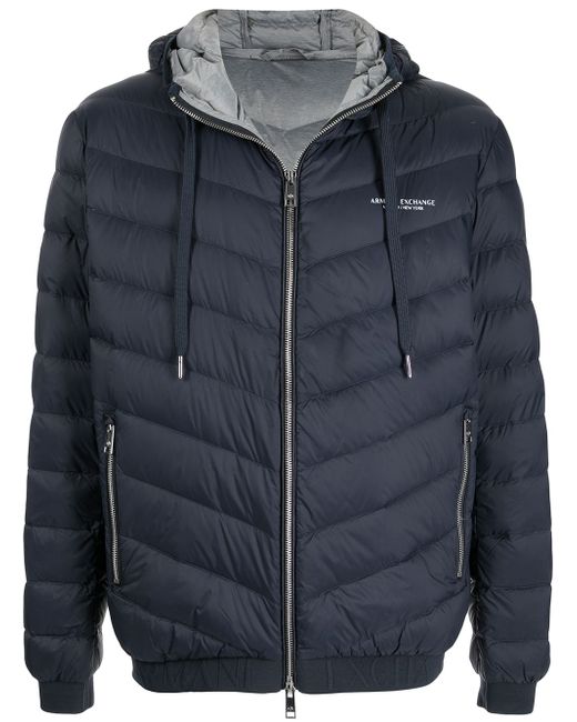 Armani Exchange padded zip-up hooded jacket