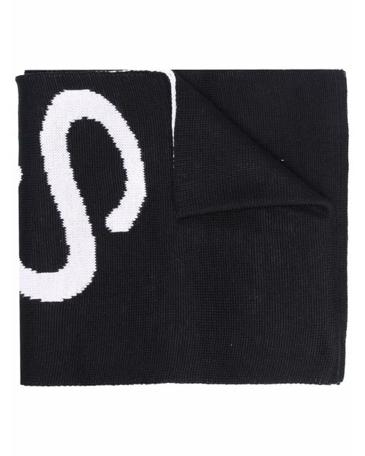 Msgm intarsia-logo knit scarf