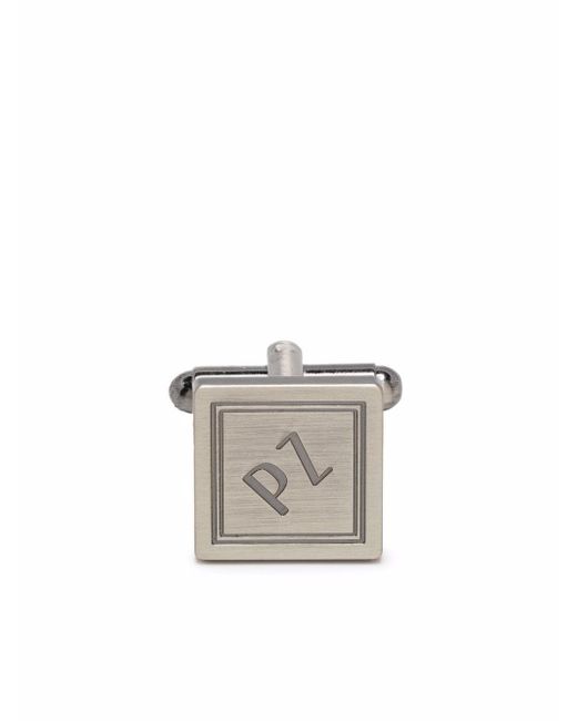 Pal Zileri logo-engraved square cufflinks
