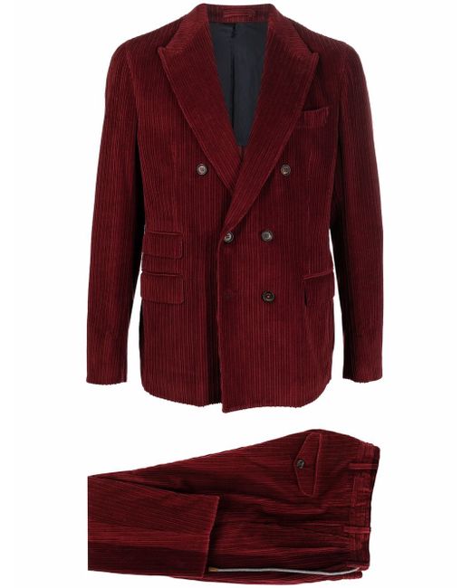 Eleventy corduroy double-breasted suit