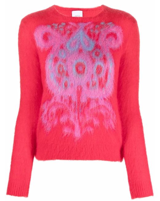 Patou paisley-print knitted jumper