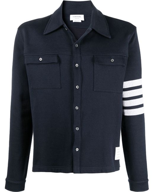 Thom Browne 4-Bar buttoned shirt jacket