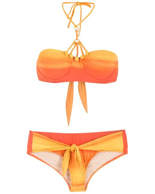 Amir Slama tie-fastening printed bikini set