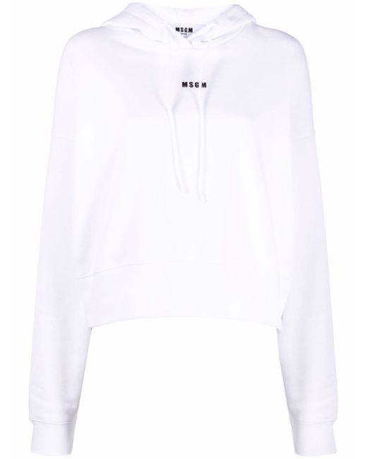 Msgm logo-print pullover hoodie