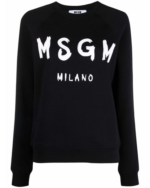 Msgm logo-print crew neck sweatshirt