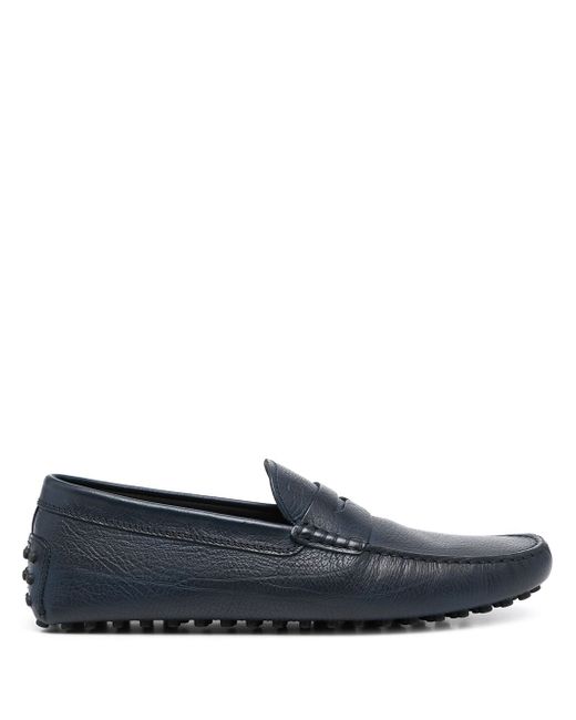 Tod's almond-toe pebbled-texture loafers