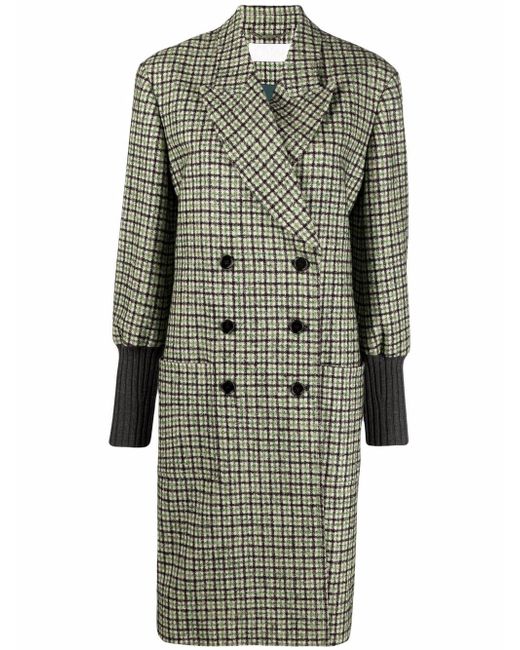 Chloé check double-breasted coat