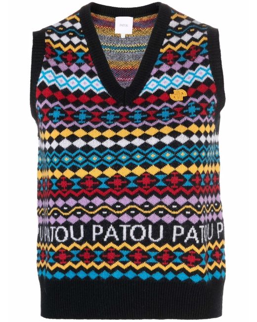 Patou argyle-knit sleeveless jumper