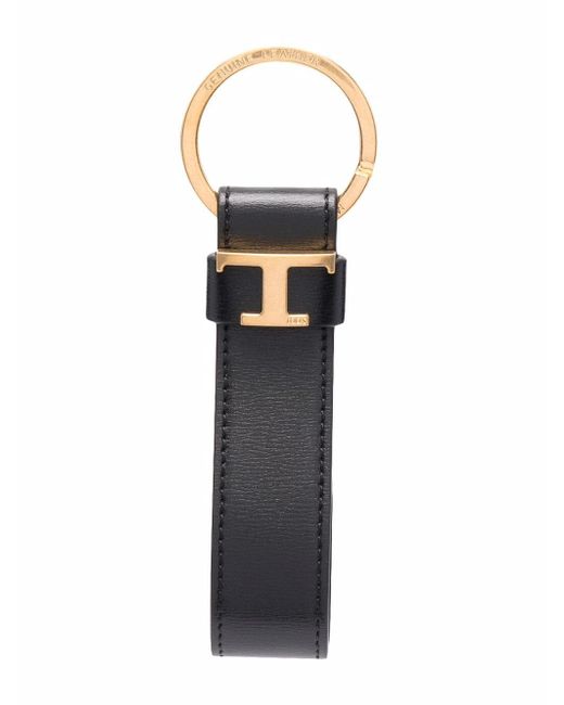 Tod's logo-plaque leather keyring