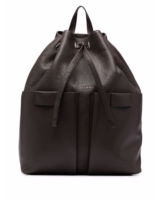 Orciani pebbled-effect leather backpack