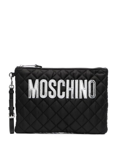 Moschino quilted logo clutch bag