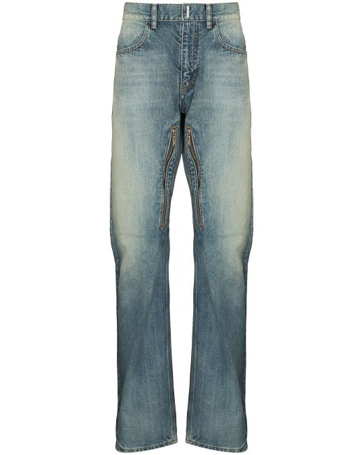 Givenchy faded zip detail straight jeans