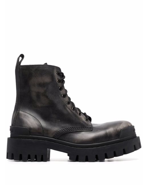 Balenciaga Strike leather lace-up boots