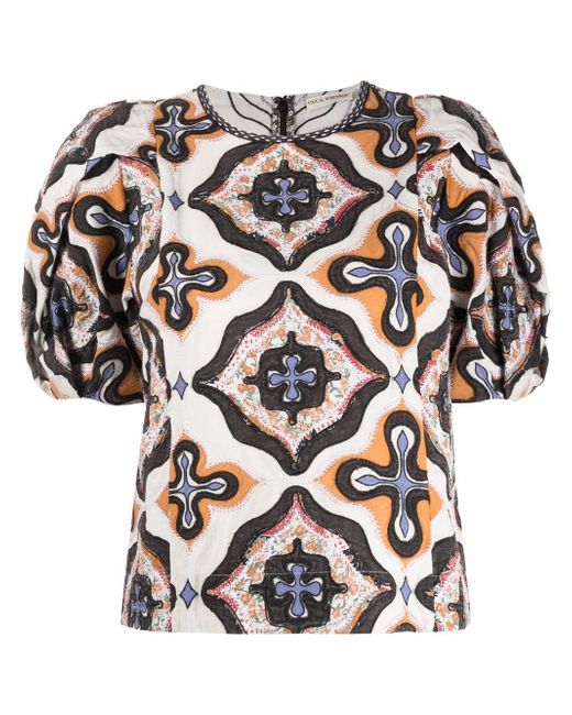 Ulla Johnson Gaia geometric-print cotton blouse
