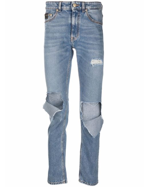 Versace Jeans Couture distressed straight-leg jeans
