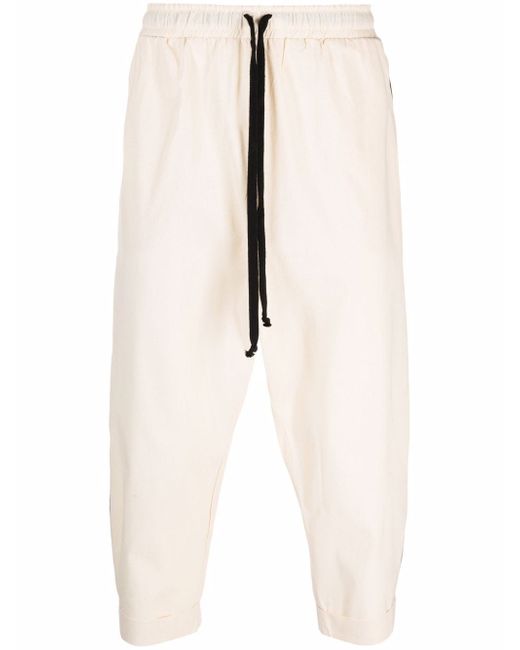 Alchemy drawstring-waist cotton copped trousers