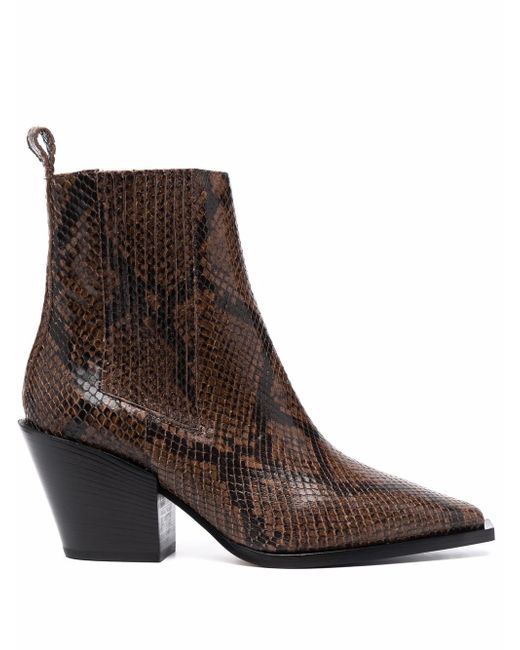 Aeyde Kate snakeskin-effect ankle boots