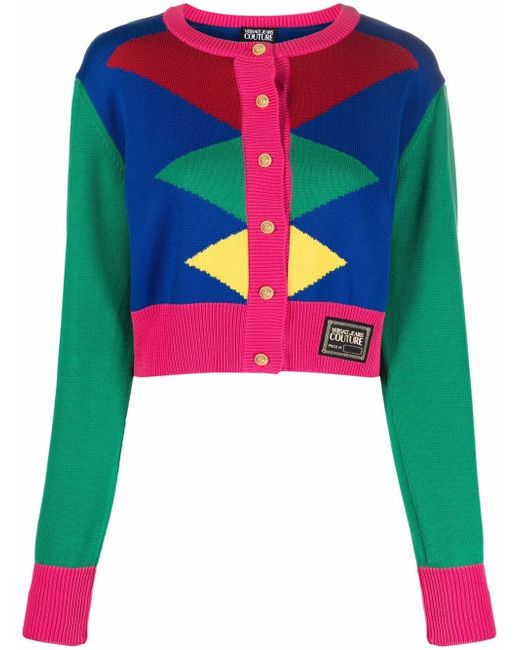 Versace Jeans Couture colour-blocked knit cardigan