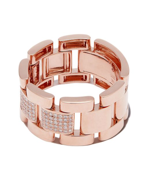 Shay 18K rose Partial Pave Journey link ring