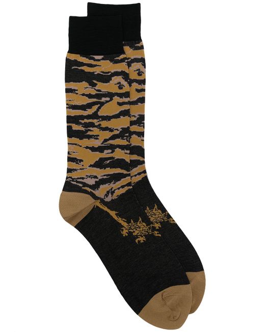 Maharishi tiger-print knitted socks