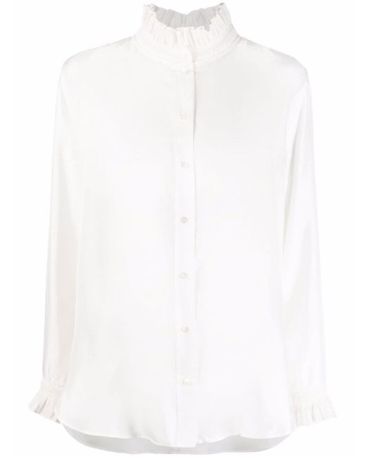 Sandro Haby ruffle-detail silk blouse