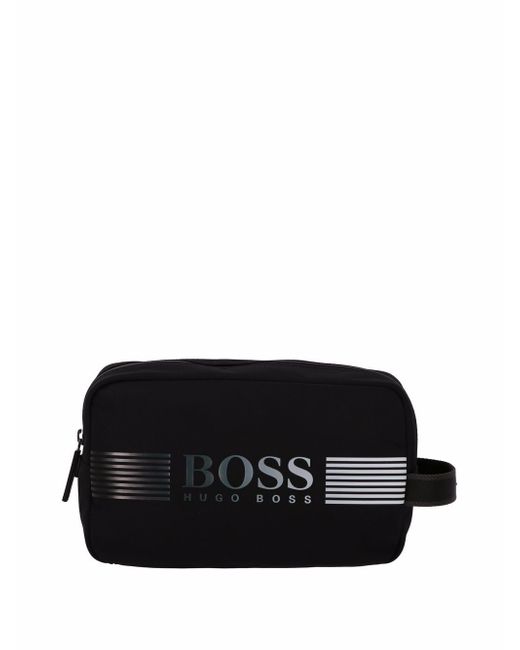 Boss rubberised-logo wash bag