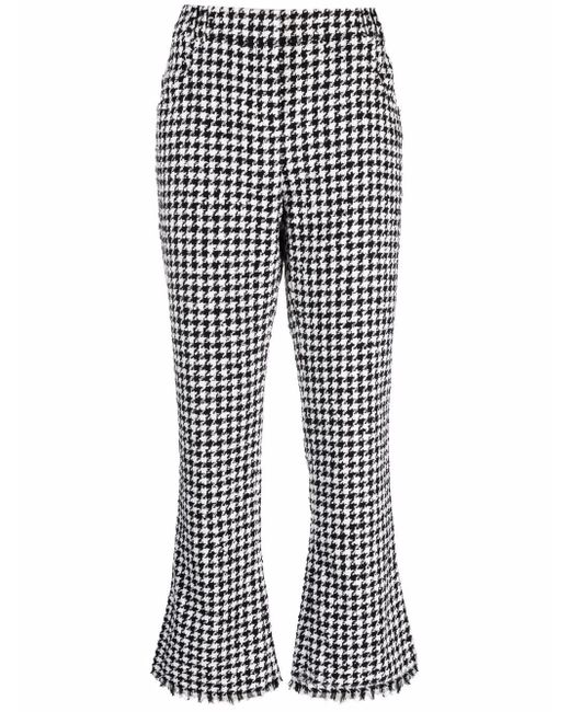 Balmain houndstooth-pattern cropped trousers