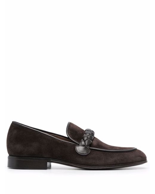 Gianvito Rossi Massimo braid-embellished suede loafers