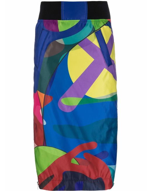 Sacai zip-panel abstract skirt