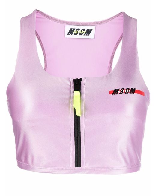 Msgm chest logo-print sports bra