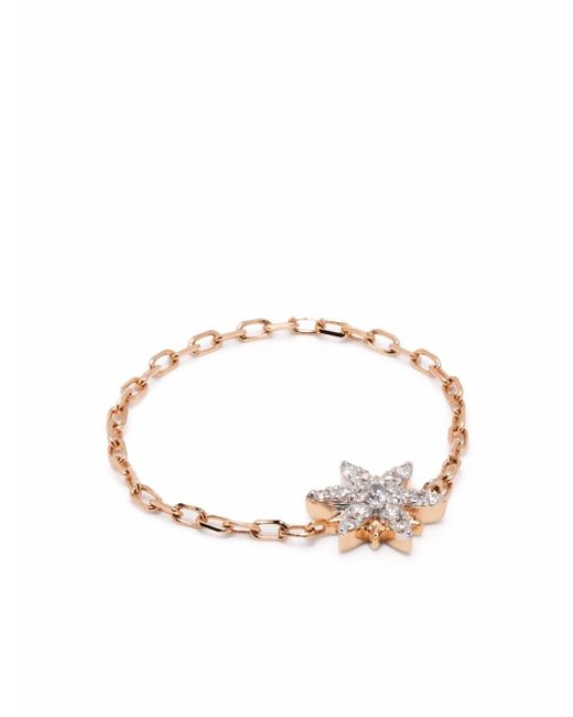 Djula 18kt rose gold Sun diamond chain ring
